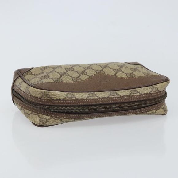 GUCCI GG Supreme Clutch Bag PVC Beige Auth hk3292 - Picture 5 of 16